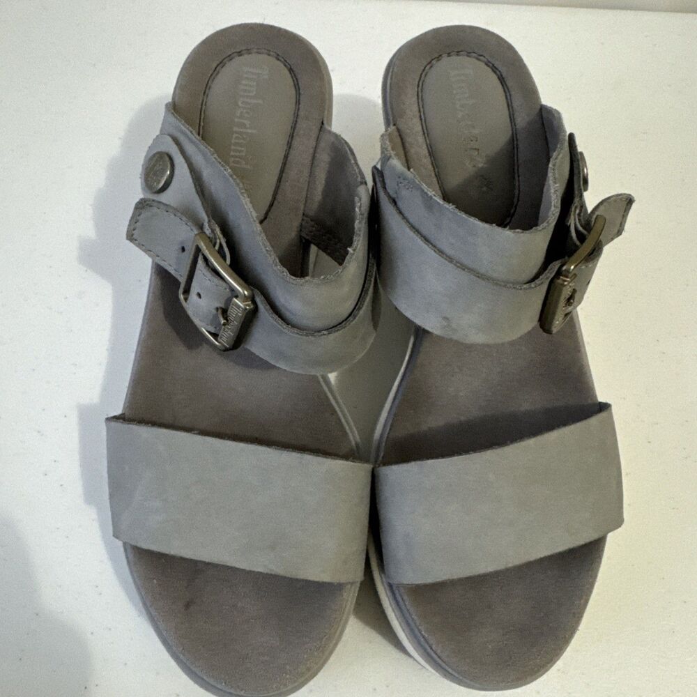 TIMBERLAND Koralyne Platform Wedge Leather Sandals Women’s US 8 EU 39 - Picture 9 of 11
